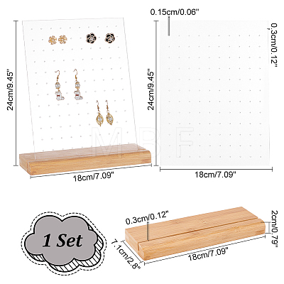 Acrylic Slant Back Earrings Display Stands EDIS-WH0005-25B-1