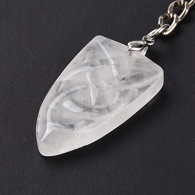 Natural Quartz Crystal Sailor's Knot Pendant Keychain KEYC-E038-03P-06-1