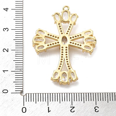 Brass Micro Pave Clear Cubic Zirconia Pendants KK-L228-03G-04-1