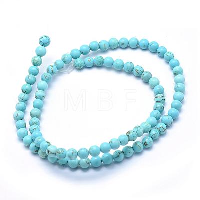 Natural Magnesite Beads Strands TURQ-G148-07-6mm-1