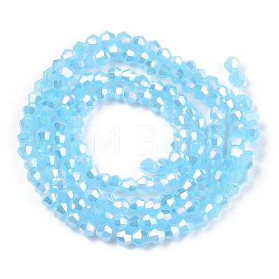 Imitation Jade Electroplate Glass Beads Strands EGLA-A039-J2mm-B03-1
