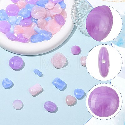 72Pcs 9 Styles Imitation Gemstone Acrylic Beads OACR-FS0002-82-1