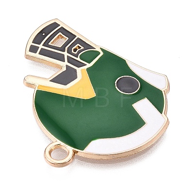 Rugby Theme Alloy Enamel Pendants ENAM-T021-05KCG-1