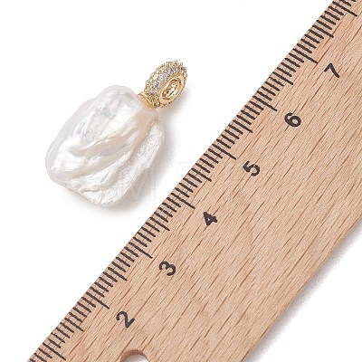 Natural Baroque Keshi Pearl Pendants PALLOY-JF05219-02-1