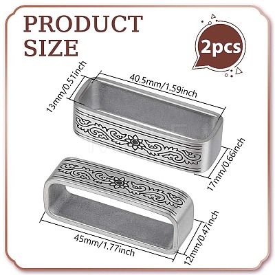 2Pcs 304 Stainless Steel Belt Keeper Rings FIND-PH0061-84B-1