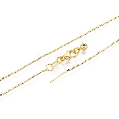 Brass Box Chain Adjustable Slider Necklaces NJEW-B119-02G-1