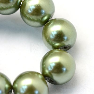 Baking Painted Pearlized Glass Pearl Round Bead Strands HY-Q003-10mm-49-1