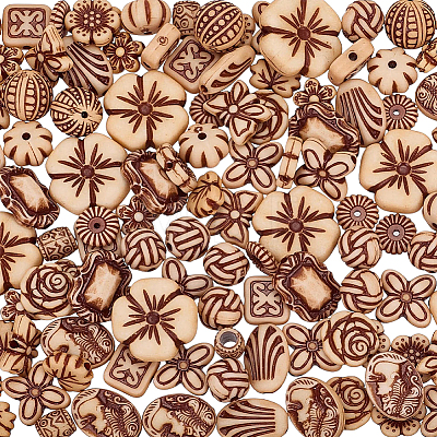 160Pcs 16 Styles Opaque Acrylic Beads SACR-SC0001-63-1