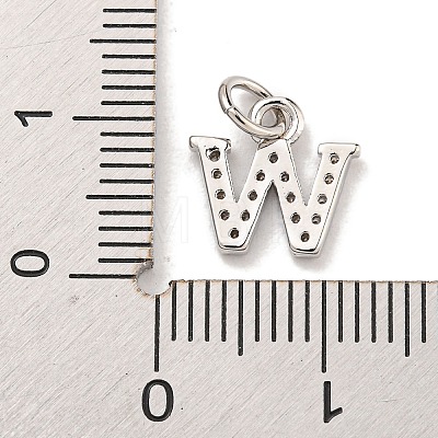 Initial Letter Brass with Cubic Zirconia Charms LS-KK-Q814-26W-P-1