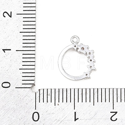 Brass Micro Pave Clear Cubic Zirconia Pendants KK-D225-14P-02-1