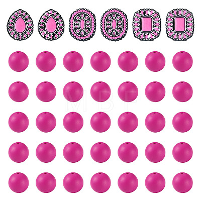 56Pcs 4 Styles Silicone Beads FIND-TA0010-75D-1