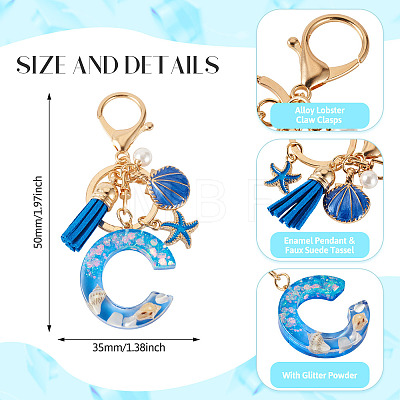 Star Resin & Shell Keychains KEYC-TAC00087-01C-1