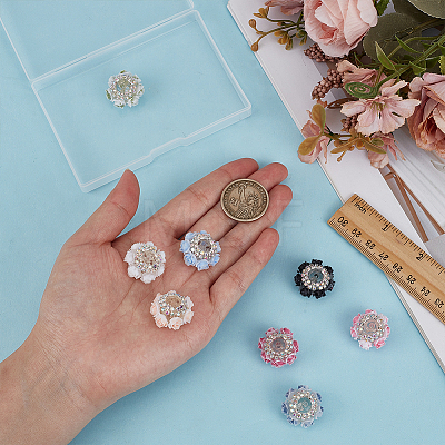 8Pcs 8 Colors Resin Beads RESI-FG0001-14-1