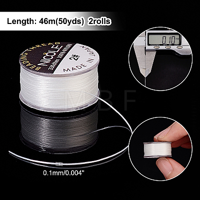 Nylon Beading Thread NWIR-WH0005-10A-1