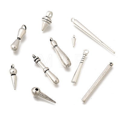 50Pcs 10 Styles Tibetan Style Alloy Charms FIND-CJ0006-06-1