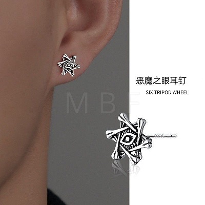 Brass Stud Earrings for Men WG7D598-01-1