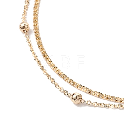 Brass Double Layer Chain Anklets AJEW-AN00604-1