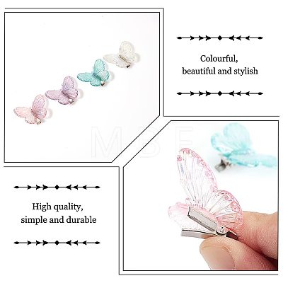 CHGCRAFT 40Pcs 10Pcs Acrylic Alligator Hair Clips MRMJ-CA0001-31-1