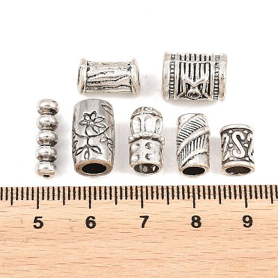 Tibetan Style Alloy Tube Beads FIND-C093-01AS-1