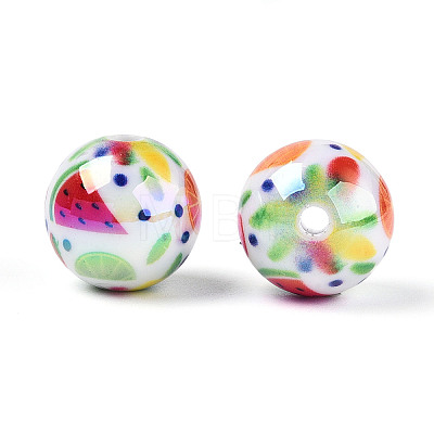 Printed Opaque Acrylic Beads MACR-T048-04B-1