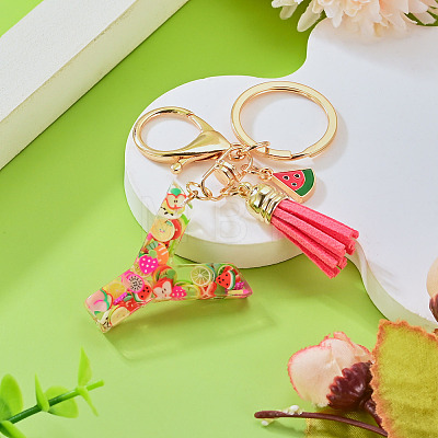 Fruit Series Letter Resin Keychains KEYC-TAC0033-02Y-1