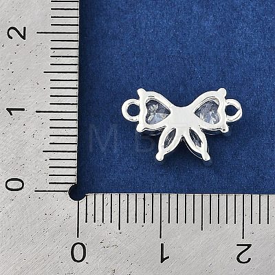 Brass Clear Cubic Zirconia Connector Charms KK-I719-03S-1