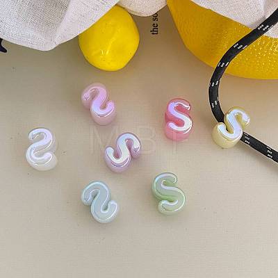 UV Plating Acrylic Alphabet Beads OACR-N163-42S-1