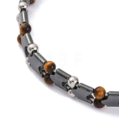 Natural Tiger Eye Beaded Bracelets BJEW-P339-03P-04-1