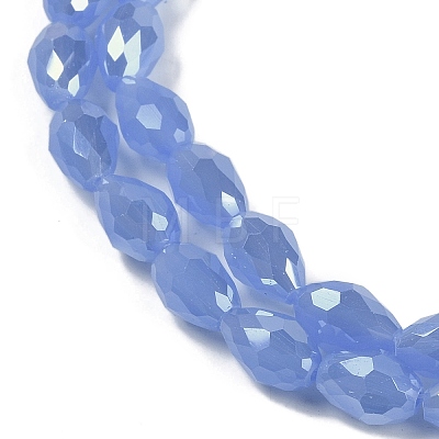 Opaque Solid Color Electroplate Glass Beads Strands X-EGLA-N013-J6mm-B06-1