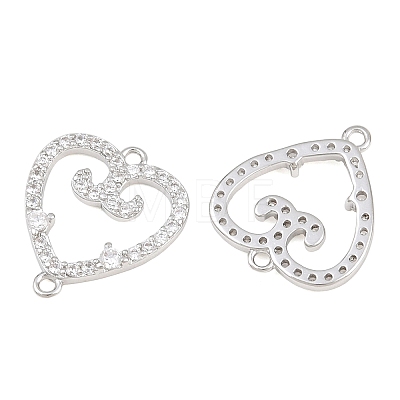 Brass Micro Pave Clear Cubic Zirconia Connector Charms CU-CBA7BFE-03G-P-1