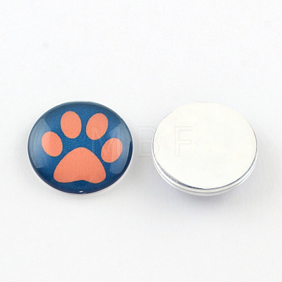 Half Round/Dome Dog Paw Print Photo Glass Flatback Cabochons for DIY Projects X-GGLA-Q037-12mm-08-1