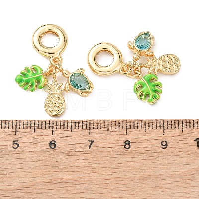 Ocean Brass Pave Cubic Zirconia European Dangle Charms KK-H278-04G-01-1