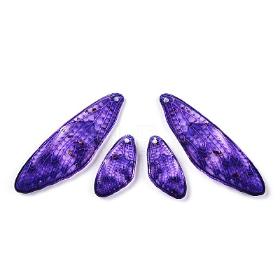Transparent Resin Wing Earrings Pendants FIND-TAC0006-58C-1