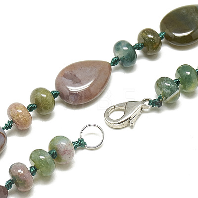 Natural Indian Agate Beaded Necklaces NJEW-S399-11-1
