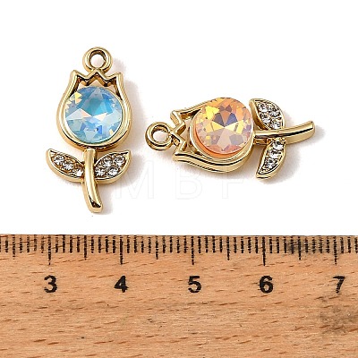 UV Plating Alloy Glass Pendants FIND-K032-08G-1