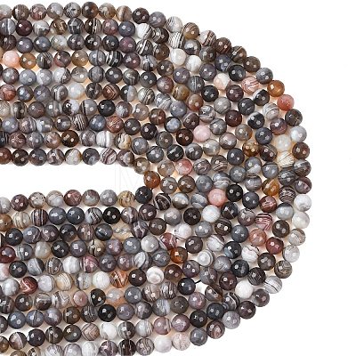 Natural Botswana Agate Beads Strands G-G453-B01-8mm-1