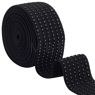 5 Yards Flat Polyester Elastic Wide Band OCOR-WH0090-052A-1