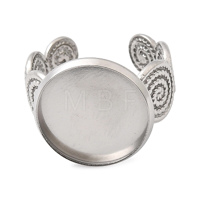 Spiral 304 Stainless Steel Cuff Ring Components STAS-P454-02E-P-1