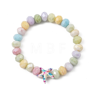 Glass & Synthetic Turquoise Beaded Bracelets BJEW-JB13889-02-1