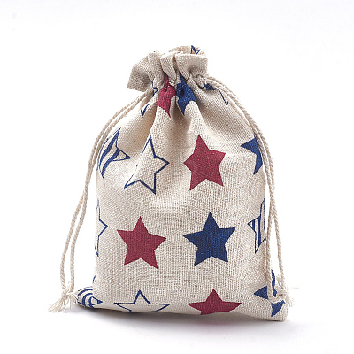 Polycotton(Polyester Cotton) Packing Pouches Drawstring Bags ABAG-S003-02C-1