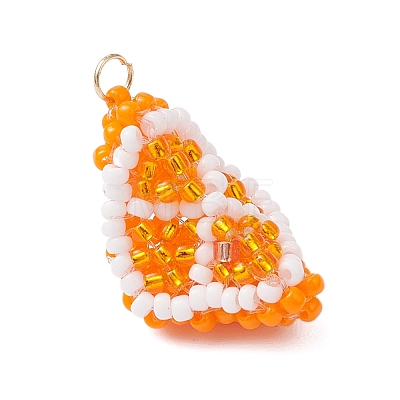 Glass Seed Beaded Fruit Pendants PALLOY-MZ00894-02-1