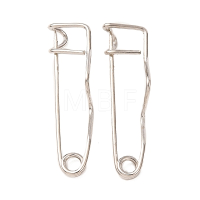 Iron Wave Safety Pin Brooch Findings JEWB-Z050-01P-02-1