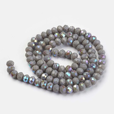 Electroplate Opaque Solid Color Glass Beads Strands EGLA-A034-P10mm-L13-1