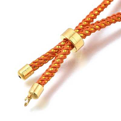 Braided Cotton Cord Slider Bracelet Making MAK-R001-01G-28-1