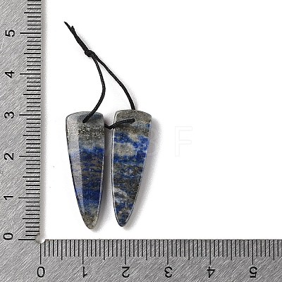 2Pcs Natural Lapis Lazuli Pendants G-A228-02A-1