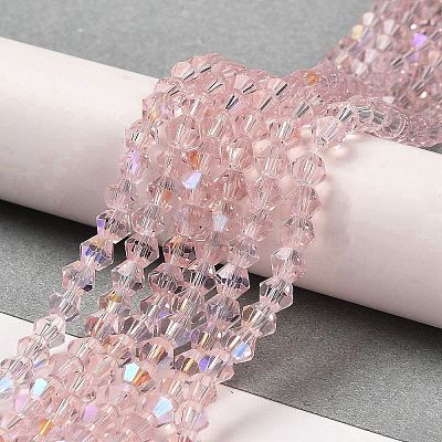 Transparent Electroplate Glass Beads Strands GLAA-F029-3mm-D26-1