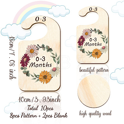 Wood Baby Closet Size Dividers AJEW-WH0353-014-1