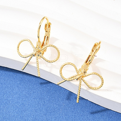 10 Pairs Bowknot Brass Leverback Earrings for Women EJEW-SC0001-91-1