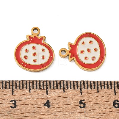Fruit 304 Stainless Steel Enamel Pendants SA-CBA49D2-11G-01-1