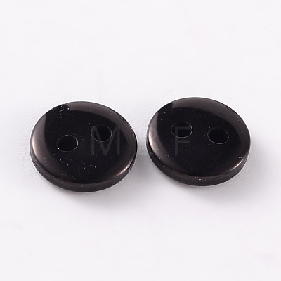 2-Hole Flat Round Resin Sewing Buttons for Costume Design BUTT-E119-14L-13-1